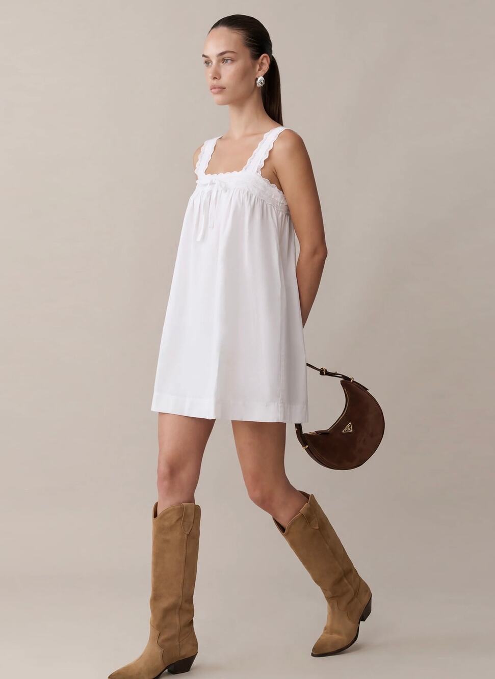 NWT kourt few Moda Beverly white Cotton Dress S $197